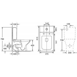Унитаз-компакт Azario Formal AZ-1353B безободковый в комплекте с бачком и сиденьем микролифт